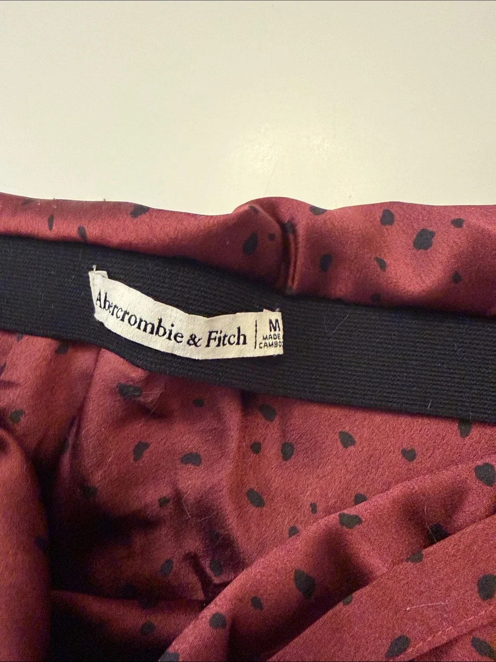 Abercrombie Burgundy Polka Dot Skirt